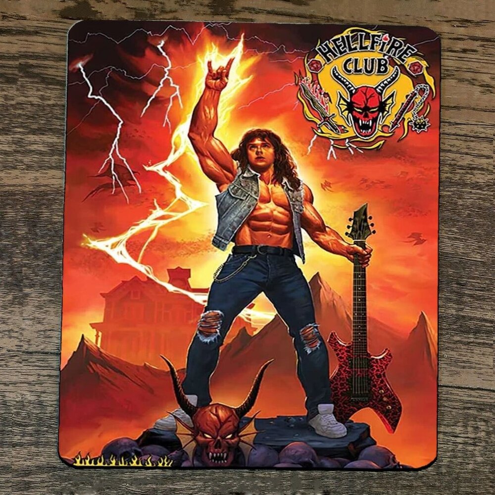Mouse Pad Eddie Munson Rock God Stranger Things Hellfire‎ Club